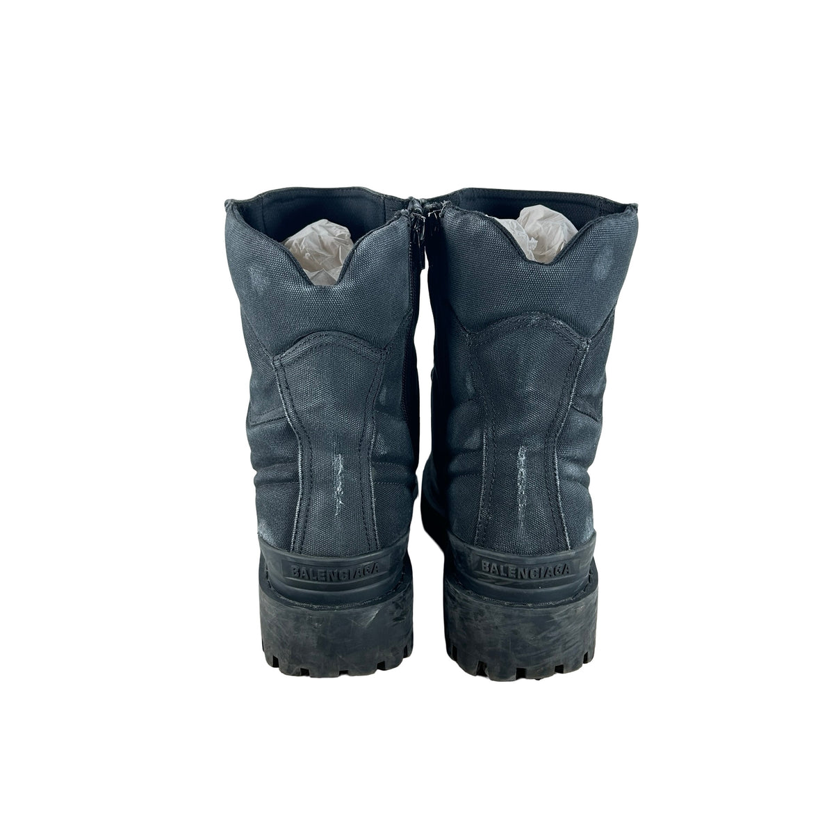 694042W2H11 1000 Balenciaga Combat Strike Boot Black [USED] - EU 43 / US 10 M (Used)