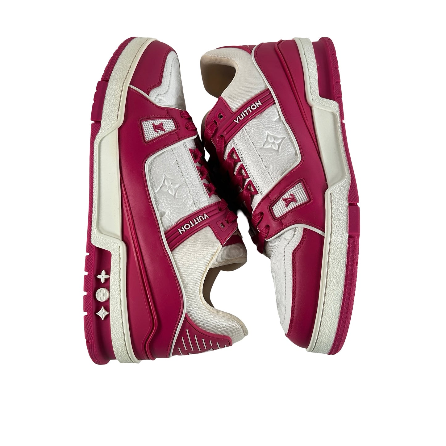 Louis Vuitton Trainer Low White Fuchsia [USED] - LV 10.5 / US 11.5 (Used)