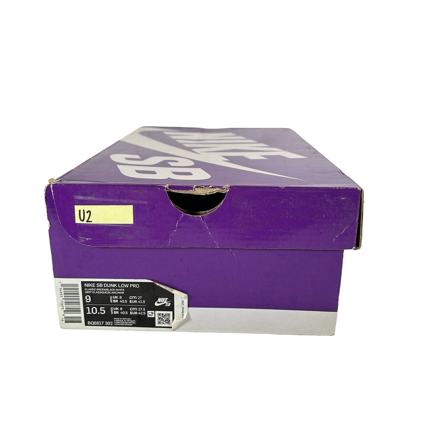 BQ6817 302 Nike SB Dunk Low Classic Green [USED] - 9 M (Used2)