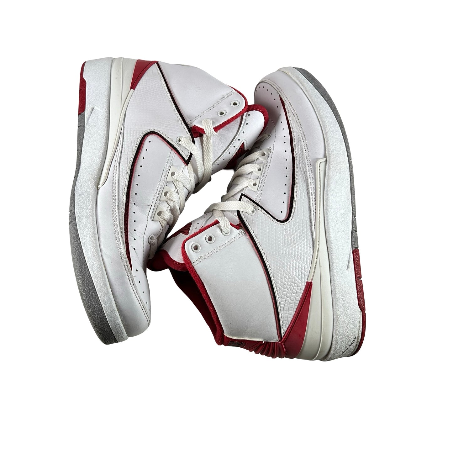 385475 102 Jordan 2 Retro White Red (2014) [USED] - 8 M (Used)