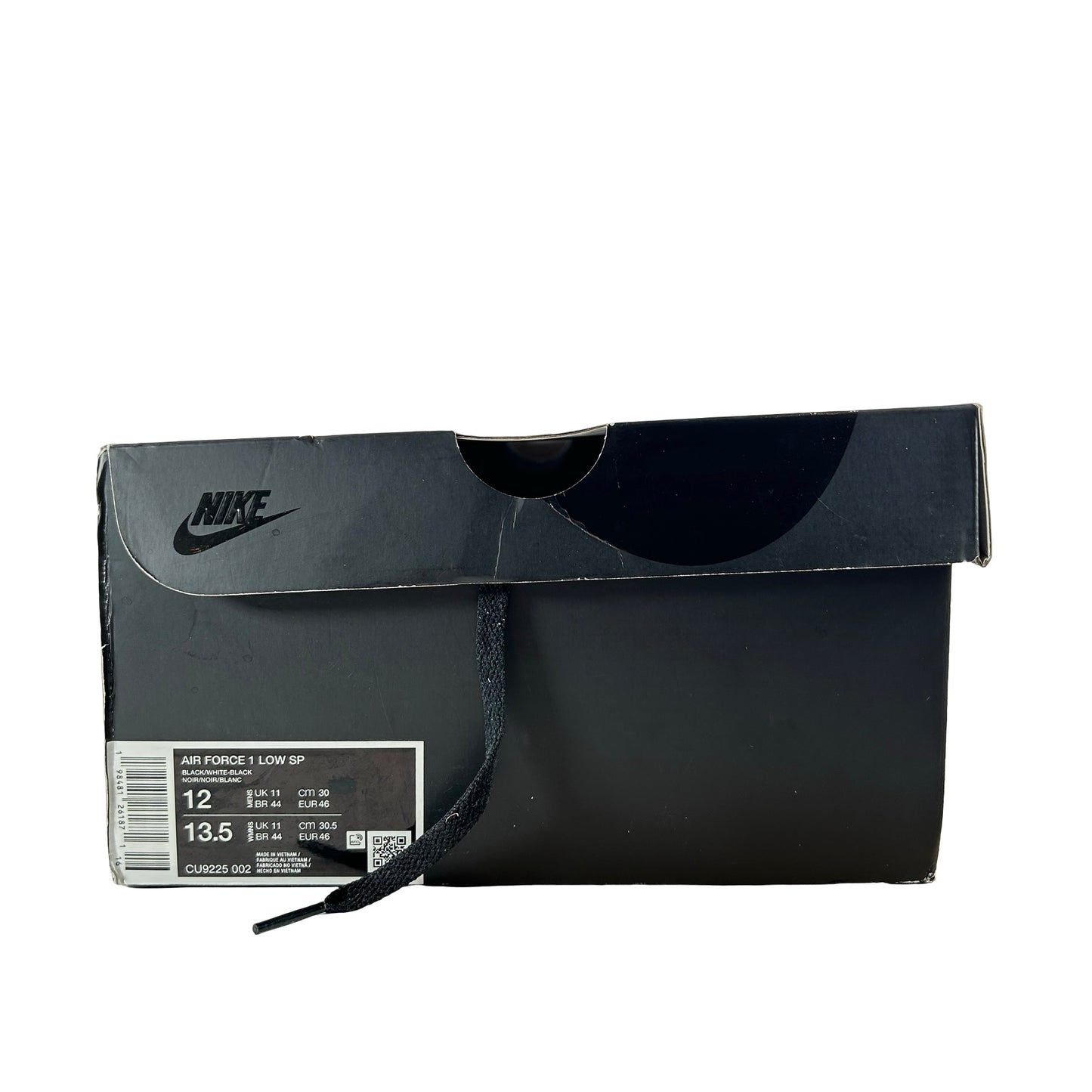 CU9225 002 Nike Air Force 1 Low Supreme Black White [USED] - 12 M (Used)
