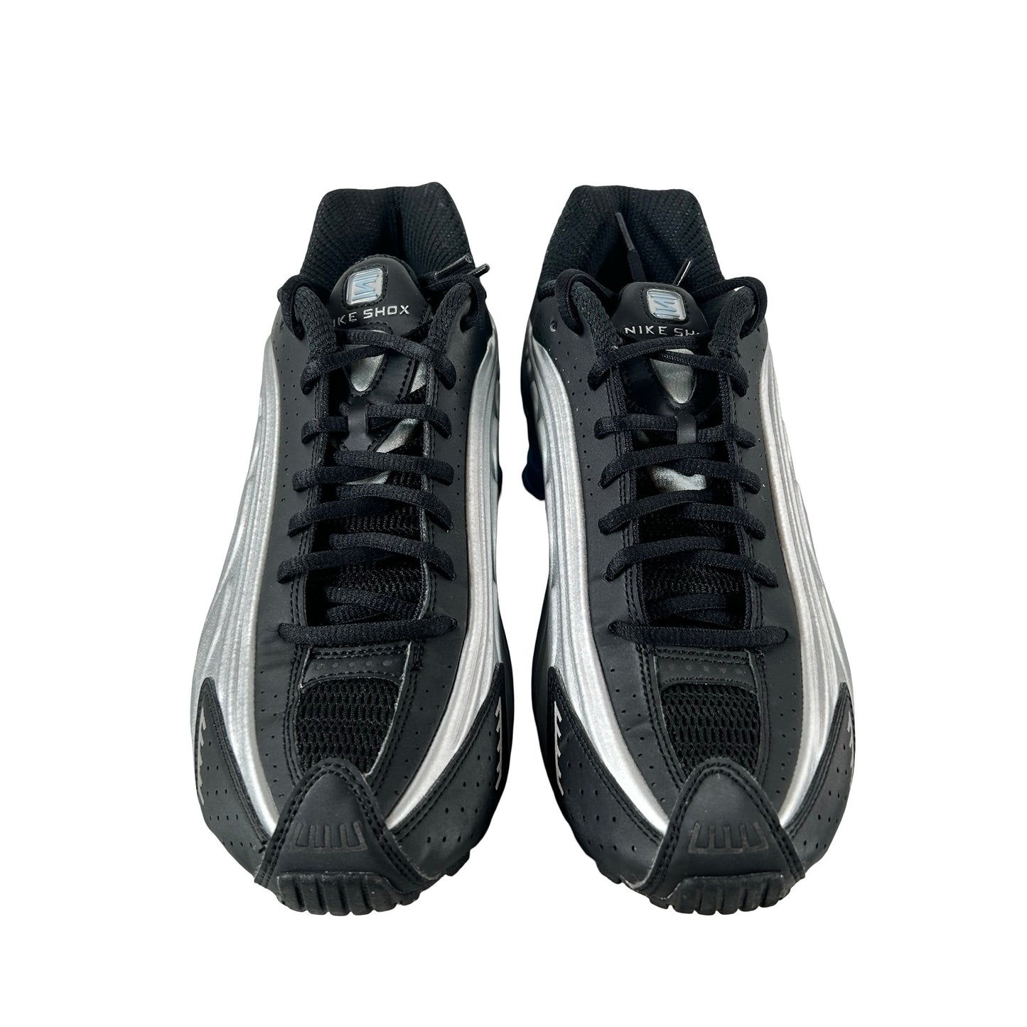 HQ1988 004 Nike Shox R4 Metallic Silver Black Psychic Blue [USED] -  9.5 M (Used) (No Box)