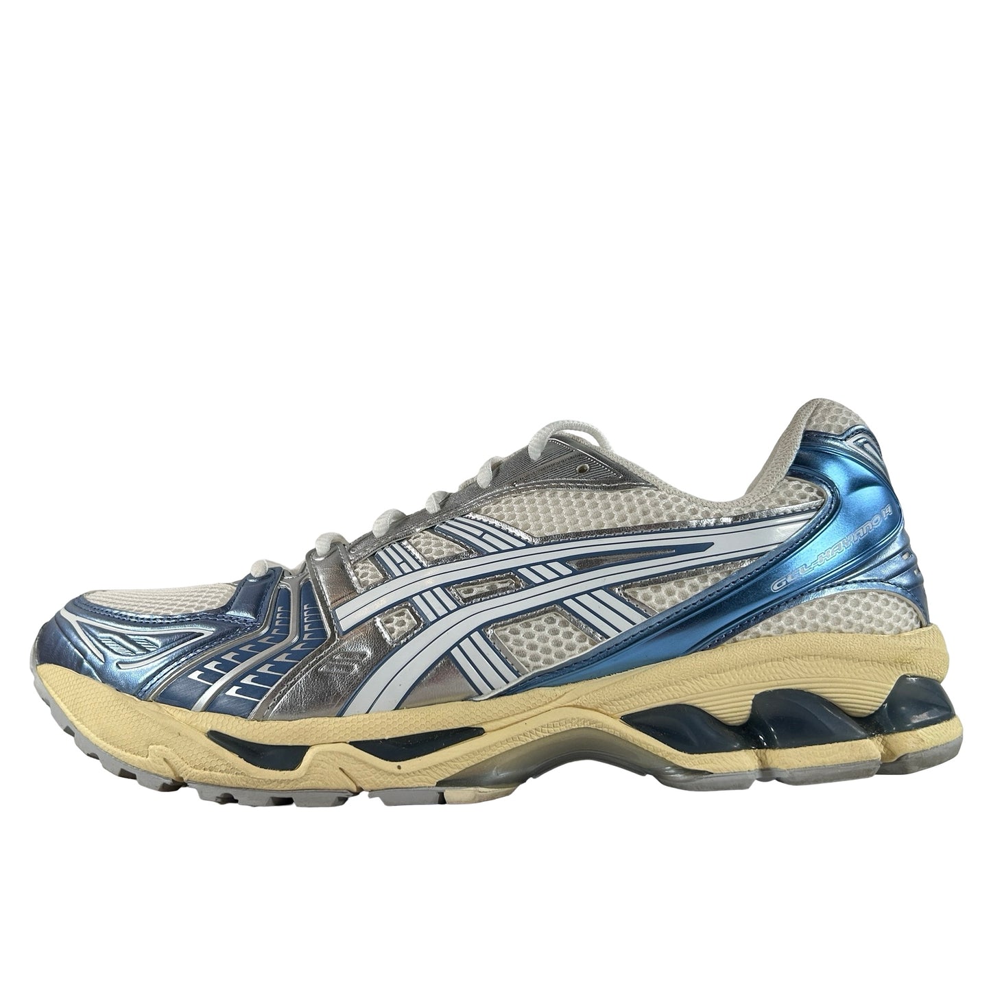 1203A537 102 ASICS Gel-Kayano 14 Cream Metallic Blue [USED] - 12 M (Used)