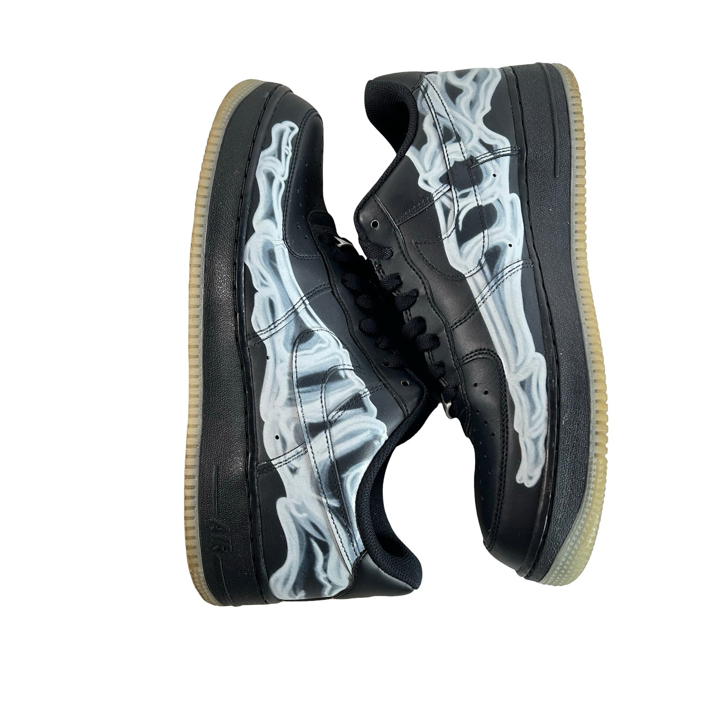 BQ7541 001 Nike Air Force 1 Low Black Skeleton Halloween (2019) [USED] - 10.5 M (Used) (Replace Box)