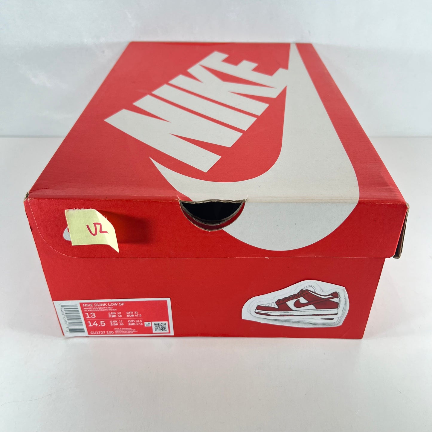 CU1727 100 Dunk Low Rojo Universitario