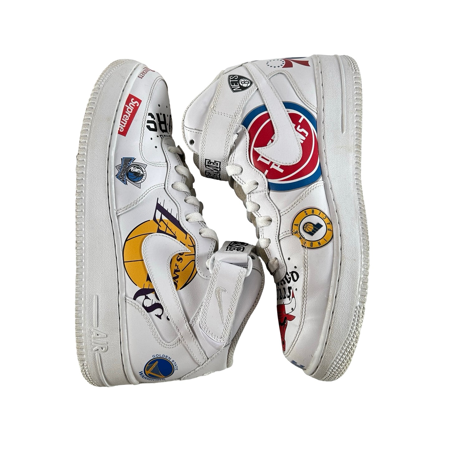 AQ8017 100 Nike Air Force 1 Mid Supreme NBA White [USED] - 9 M (Used)