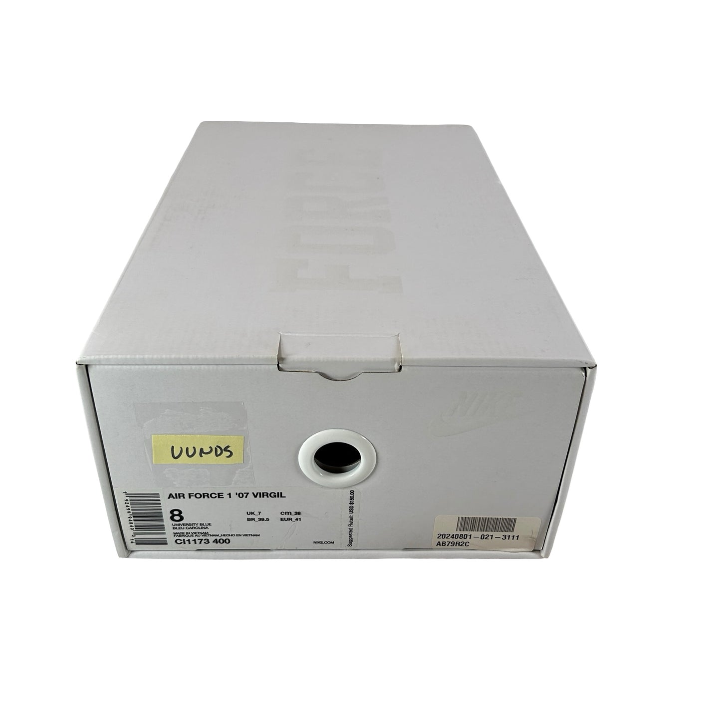 CI1173 400 Off White Nike Air Force 1 Low '07 MCA University Blue [USED] - 8 M (VVNDS)
