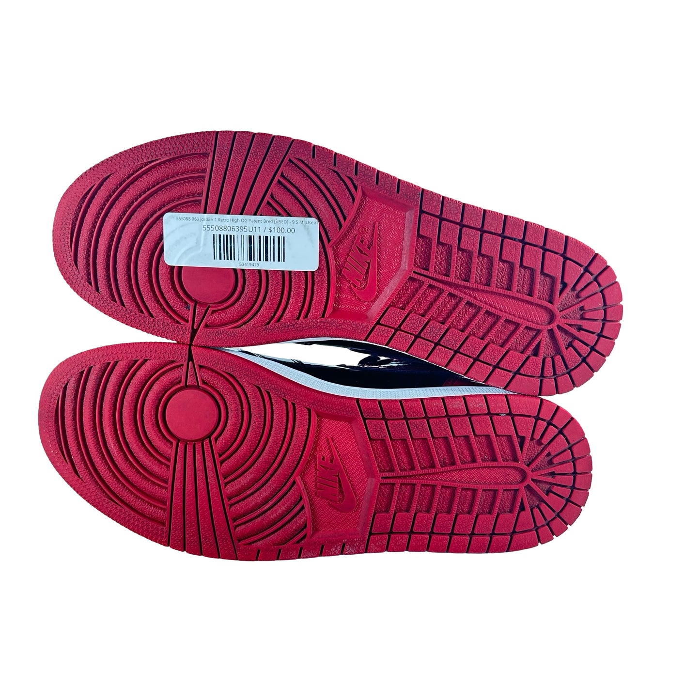 555088 063 Jordan 1 Retro High OG Patent Bred [USED] - 9.5 M (Used11)