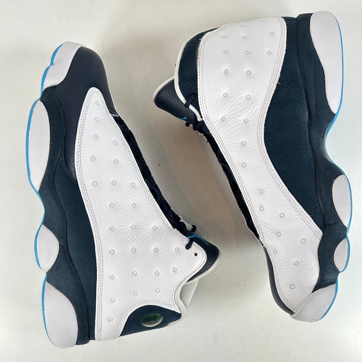 414571 144 Jordan 13 Retro Obsidian Powder Blue White [USED] - 13 M (Used)