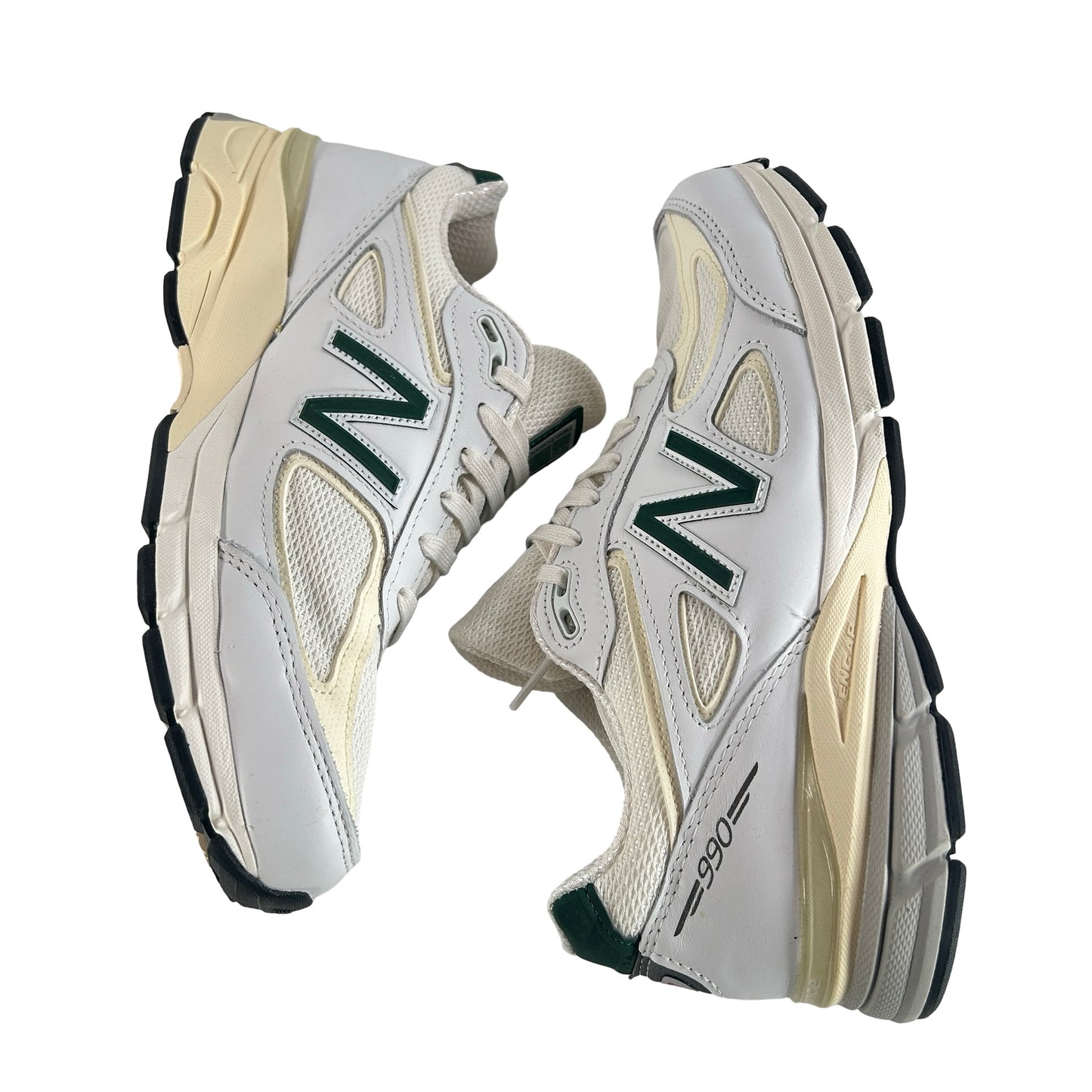 U990TC4 New Balance 990v4 MiUSA White Green [USED] - 8.5 M (Used)