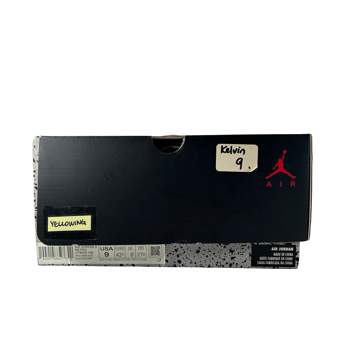 CT8529 106 Jordan 6 Retro Carmine [CONDITIONAL] - 9 M (Slightly Yellowing)