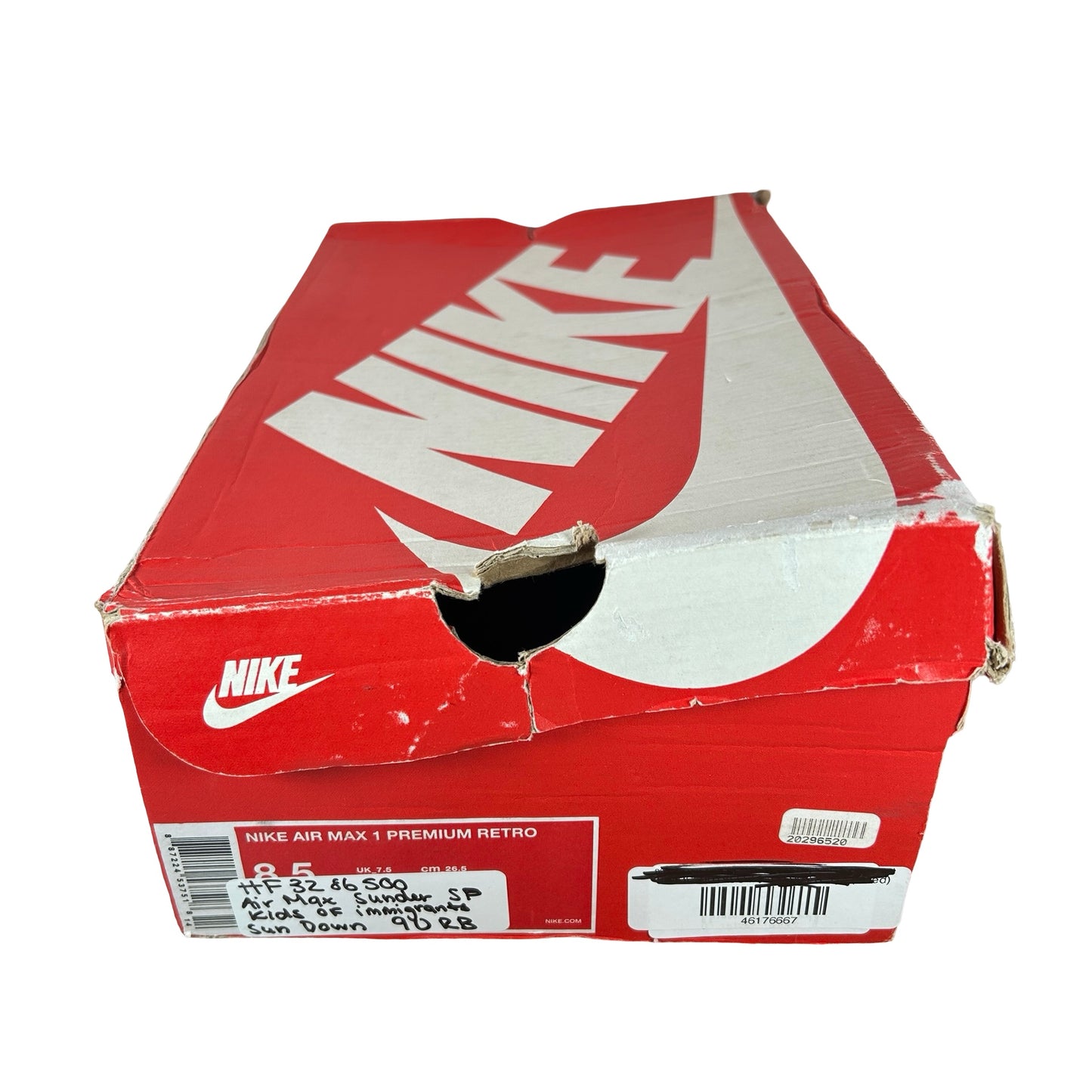 HF3286 500 Nike Air Max Sunder SP Kids of Immigrants Sun Down [USED] - 9 M (Used) (Replace Box)