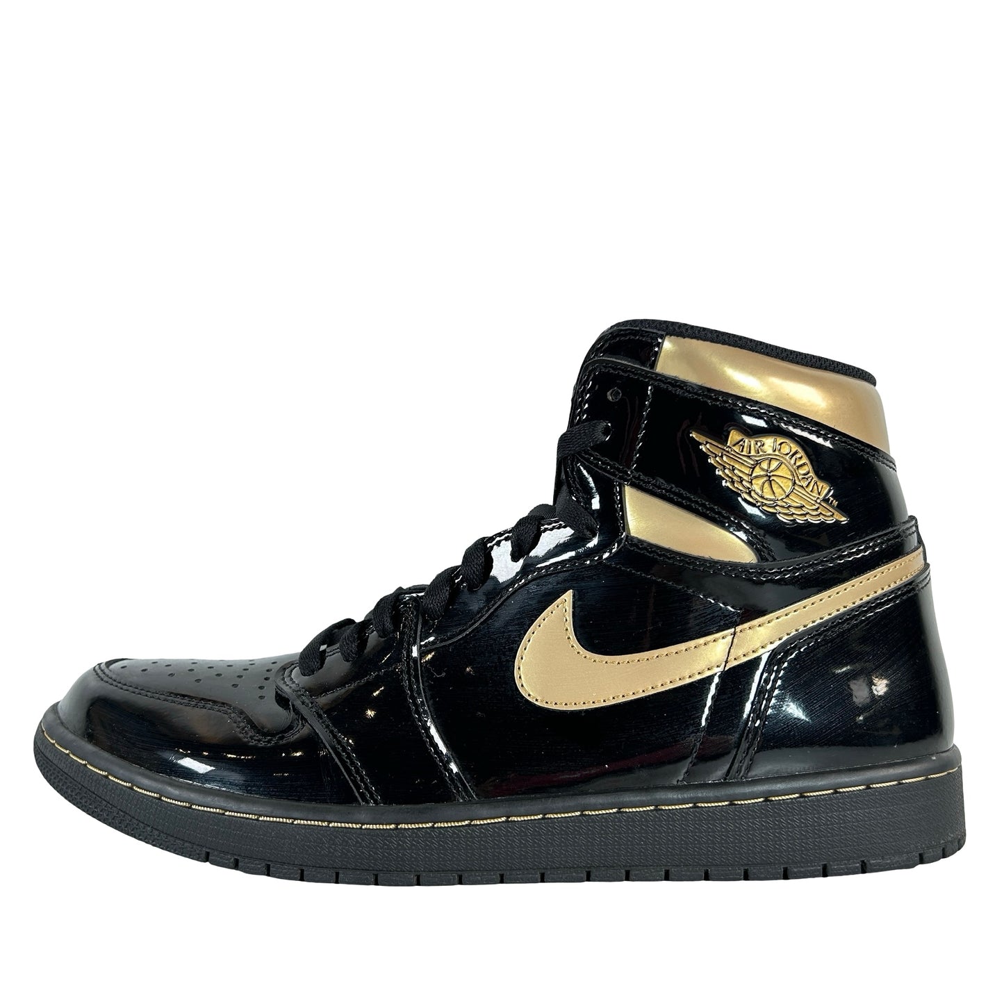 555088 032 Jordan 1 Black/Gold [USED] - 12 M (Used)