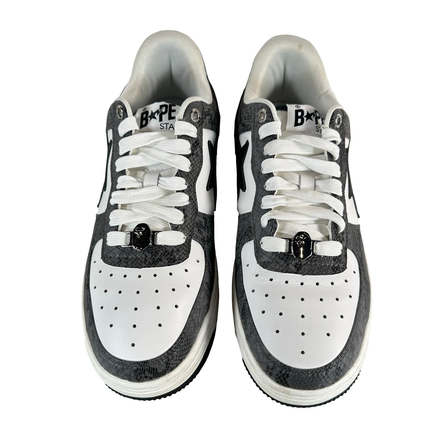 001FWI801009M BLK A Bathing Ape Bape Sta Snake Skin Black [USED] - 9 M (Used)