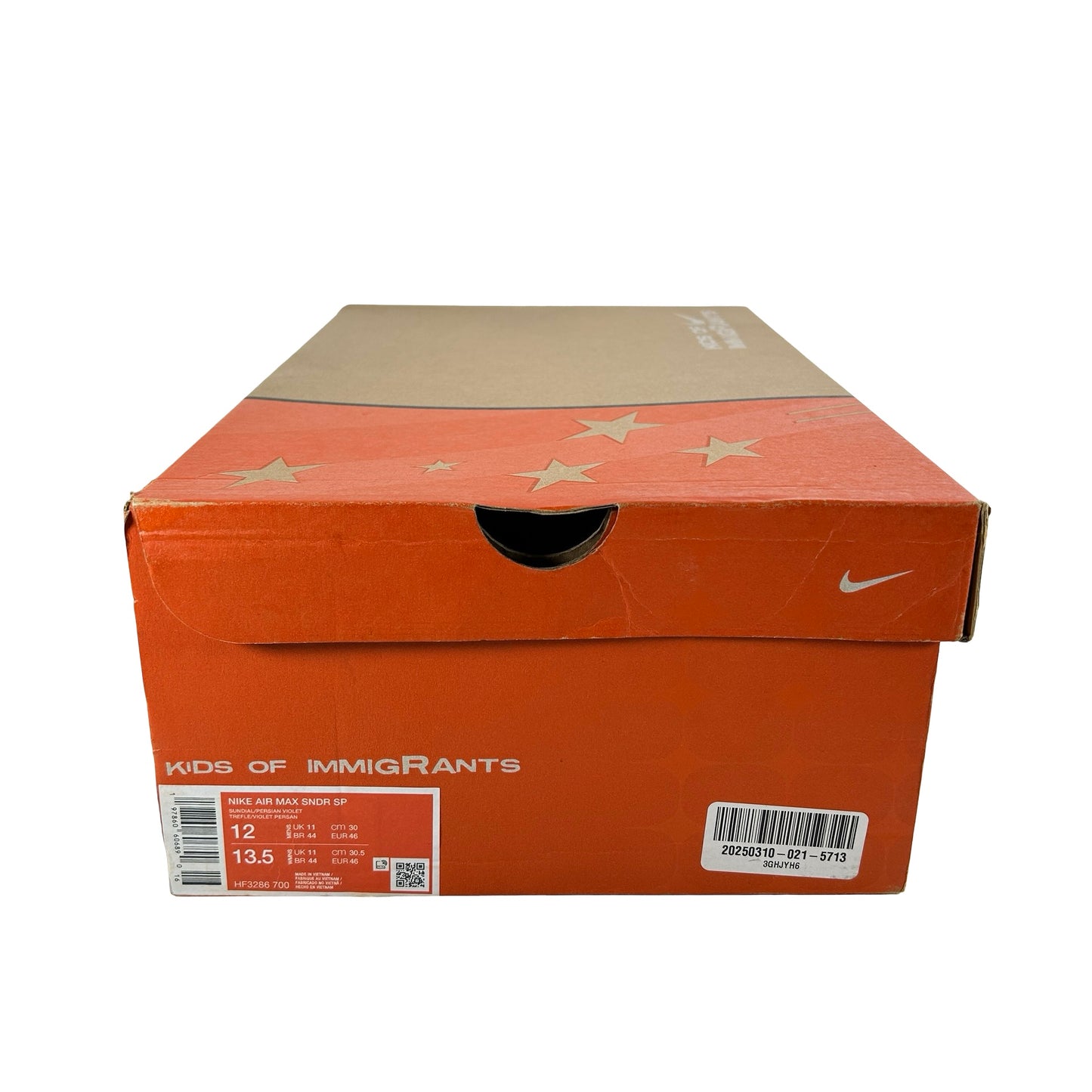 HF3286 700 Nike Air Max Sunder SP Kids of Immigrants Sunrise [USED] - 12 M (Used)