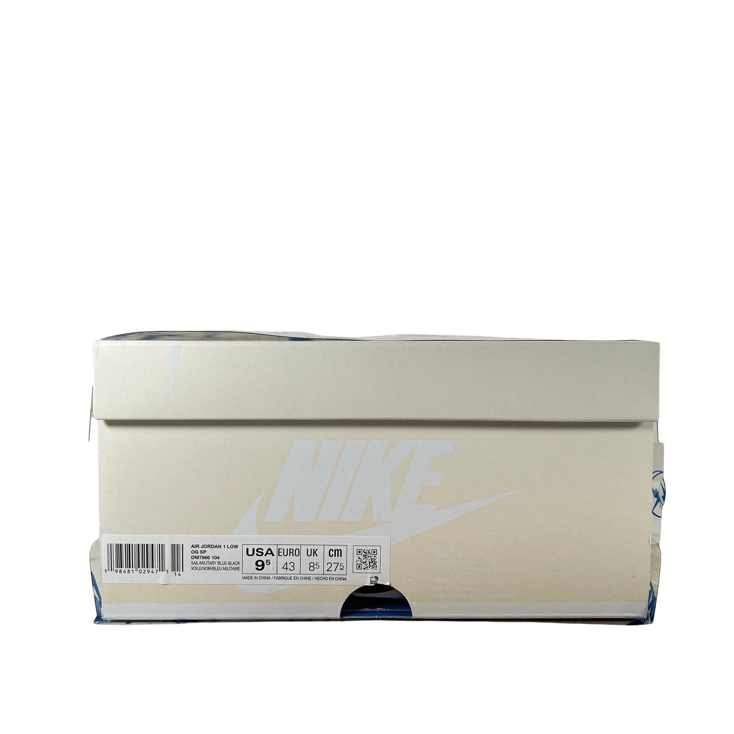 DM7866 104 Jordan 1 Retro Low OG SP Fragment x Travis Scott Sail Military Blue [USED] - 9.5 M (Used)