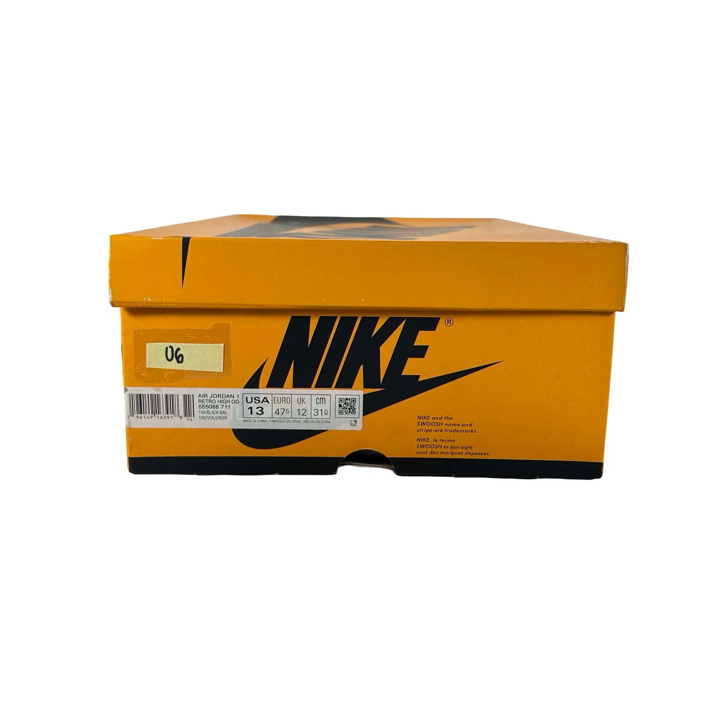 555088 711 Jordan 1 Retro High OG Yellow Toe [USED] - 13 M (Used6)