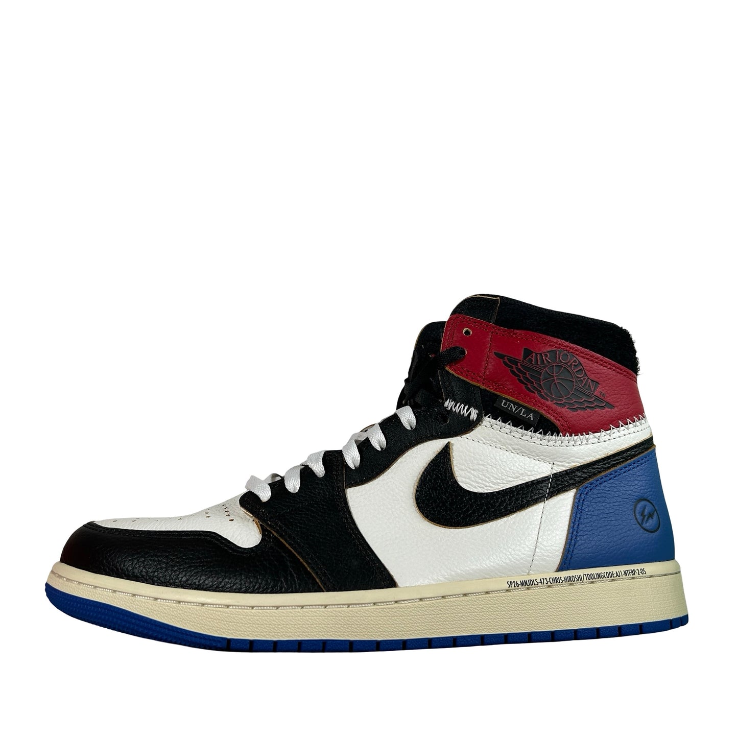 IO7847 002 Jordan 1 Retro High OG SP Fragment x Union LA Varsity Red Sport Royal [USED] - 12 M (Used)