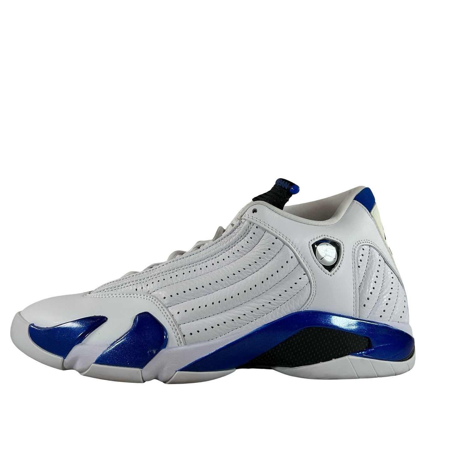 487471 104 Jordan 14 Retro White Hyper Royal [USED] - 11 M (Used)