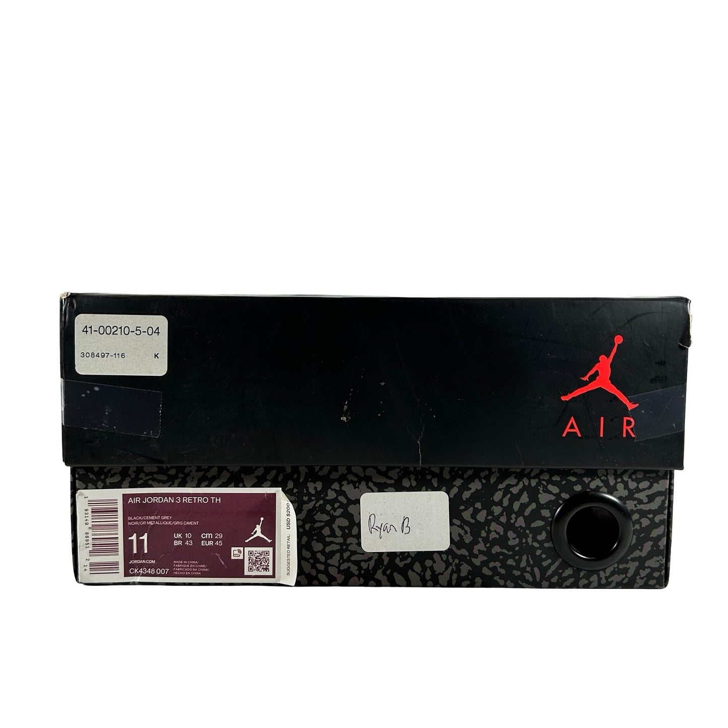 CK4348 007 Jordan 3 Retro Tinker Black Cement Gold [USED] - 11 M (Used)