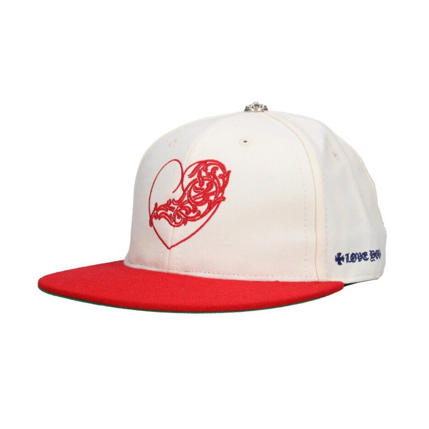 Chrome Hearts Wool Acrylic Serge Ivory/Red Fitted Hat