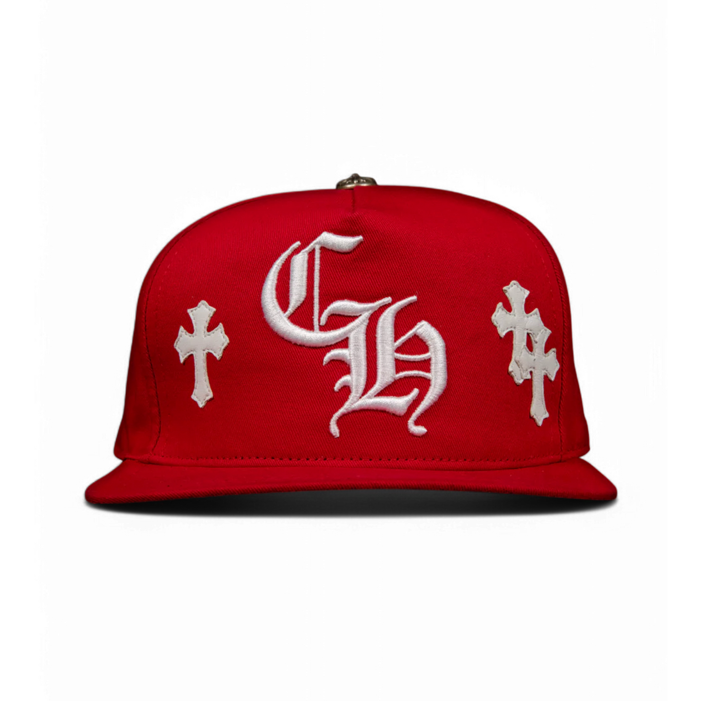 Chrome Hearts Cross Patch Baseball Hat Red [USED]