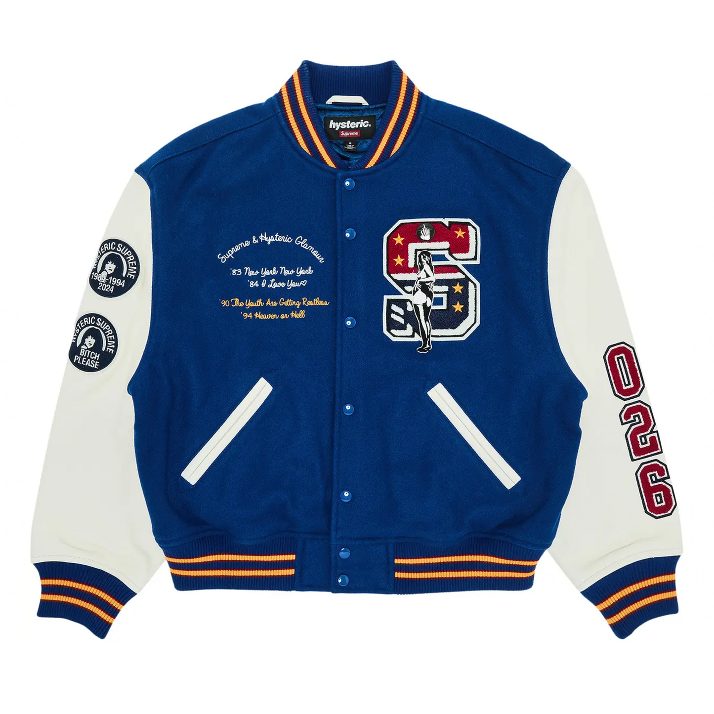 Supreme Hysteric Glamour Varsity Jacket Blue