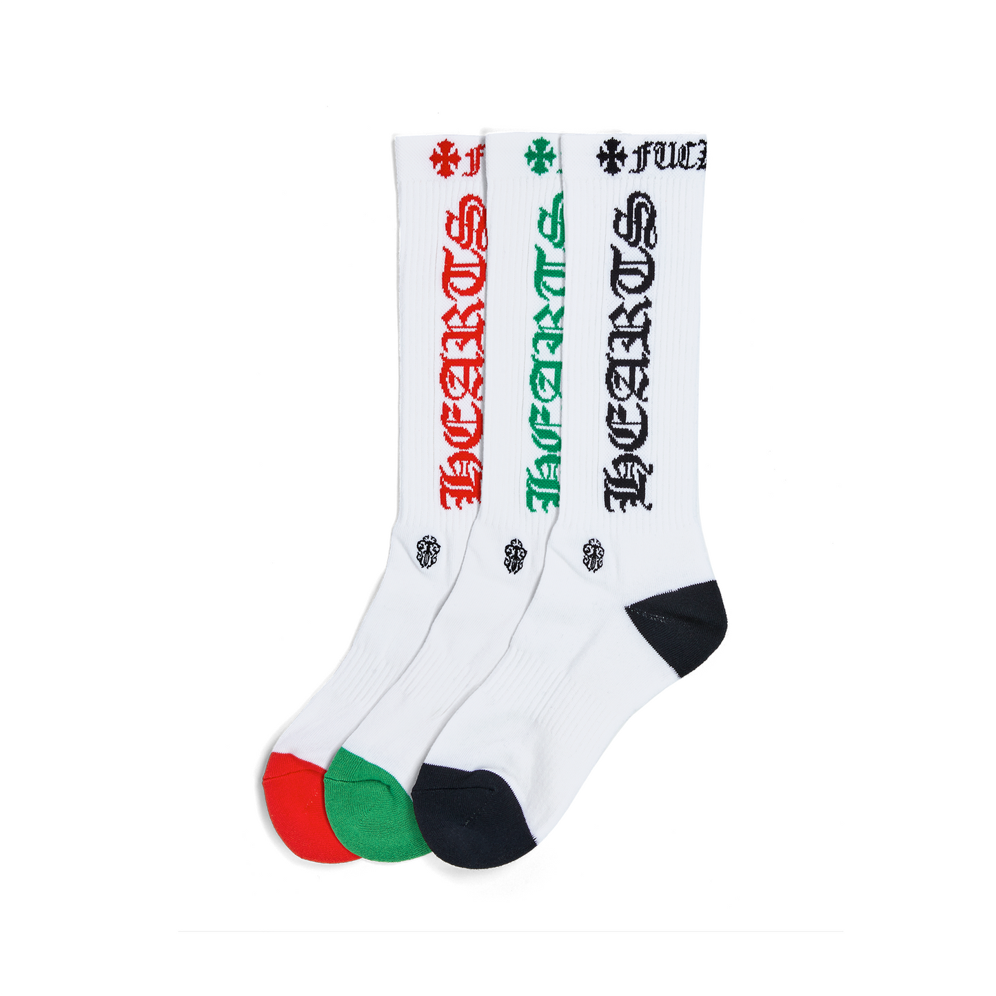 Chrome Hearts CH Logo Socks 3-Pack White