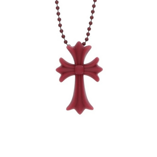 Chrome Hearts Bordeaux Silicone Cross Necklace