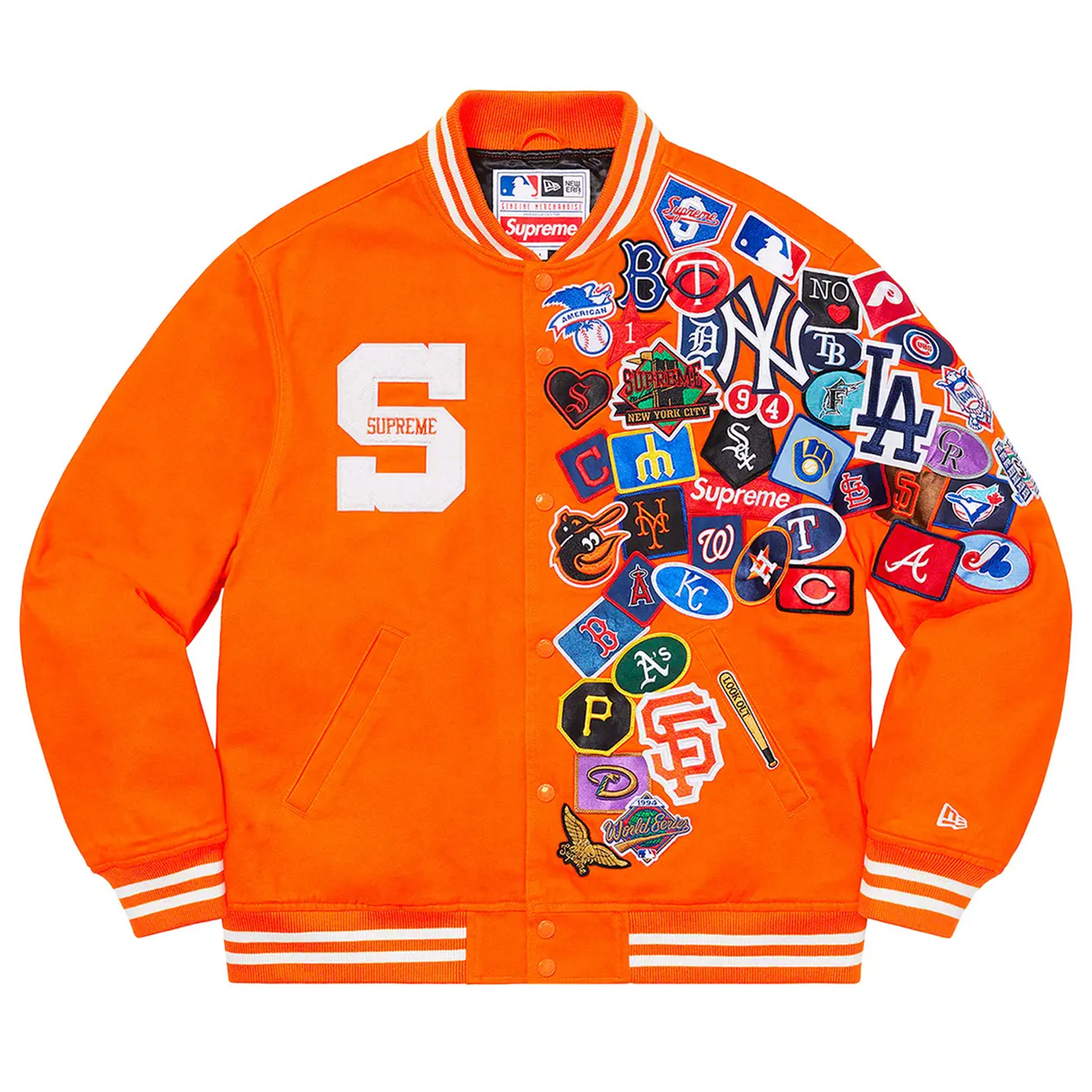 Supreme New Era MLB Varsity Jacket Orange