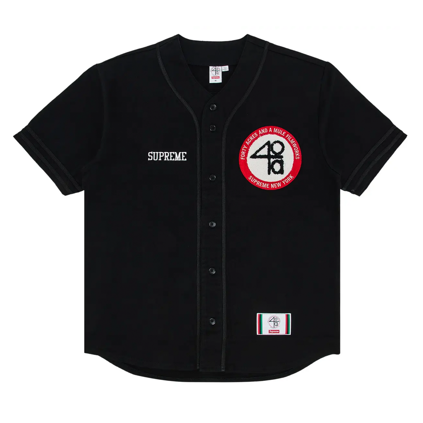 Supreme 40 Acres Twill Baseball Jersey Black