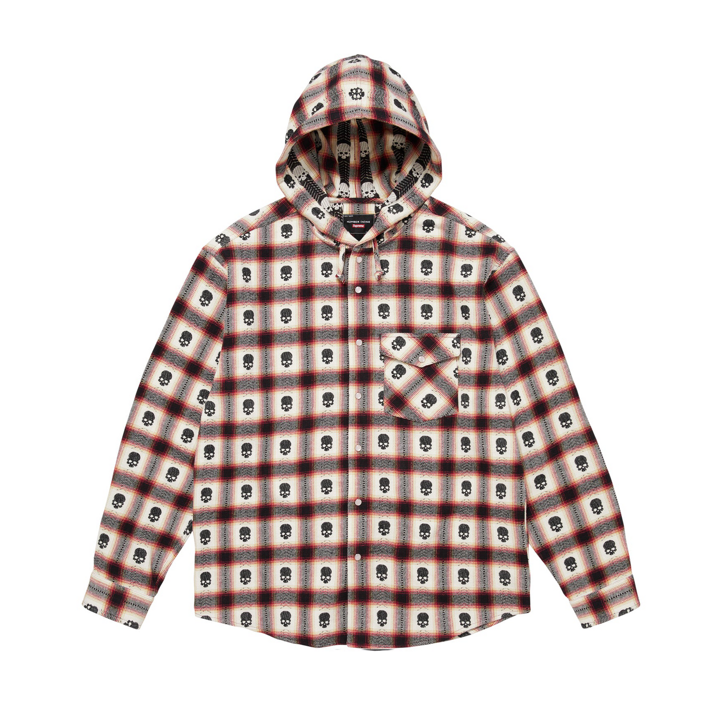 Supreme Number (N)ine Hooded Flannel Shirt White