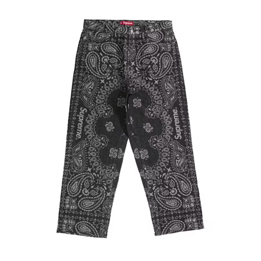Supreme Bandana Jacquard Baggy Jean Black