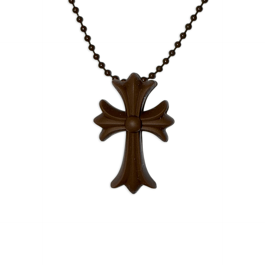Chrome Hearts Brown Silicone Cross Necklace