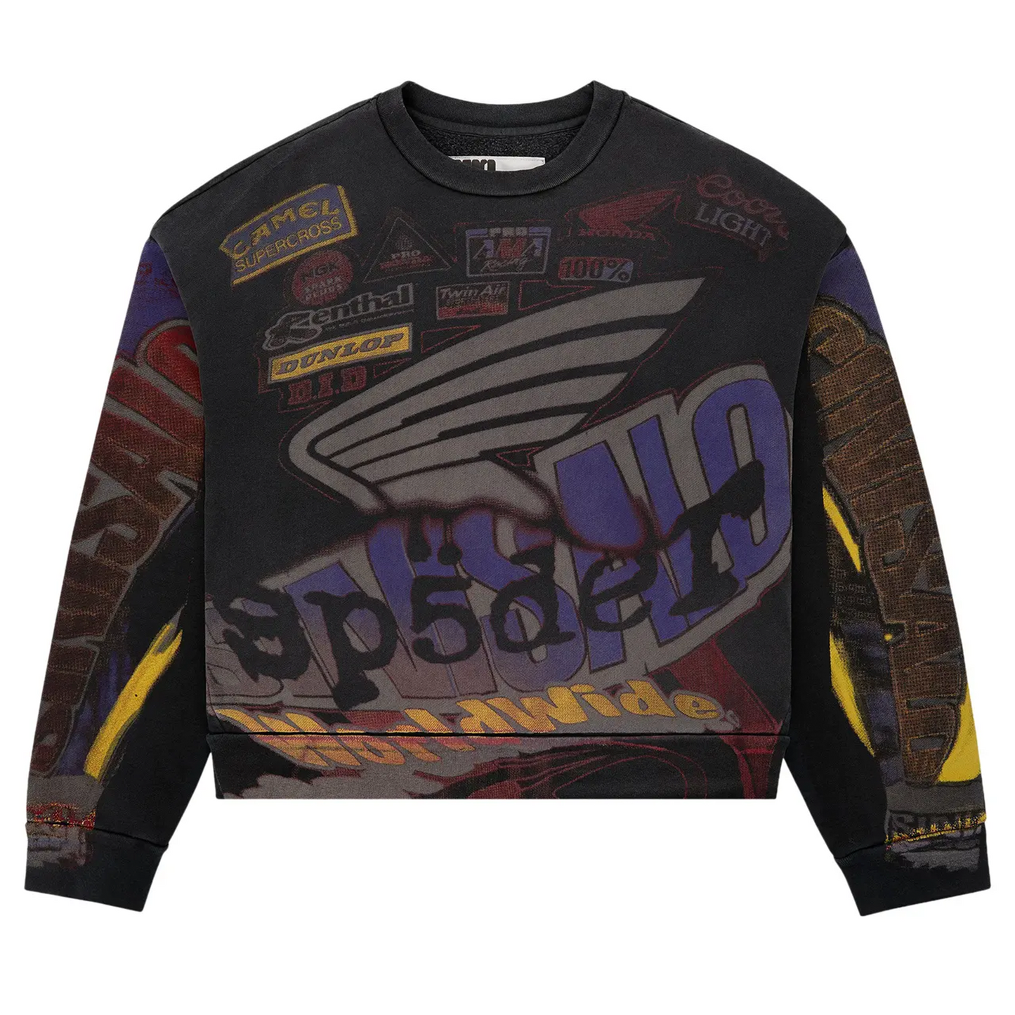 Sp5der Trompe-L’œIl Crewneck Black