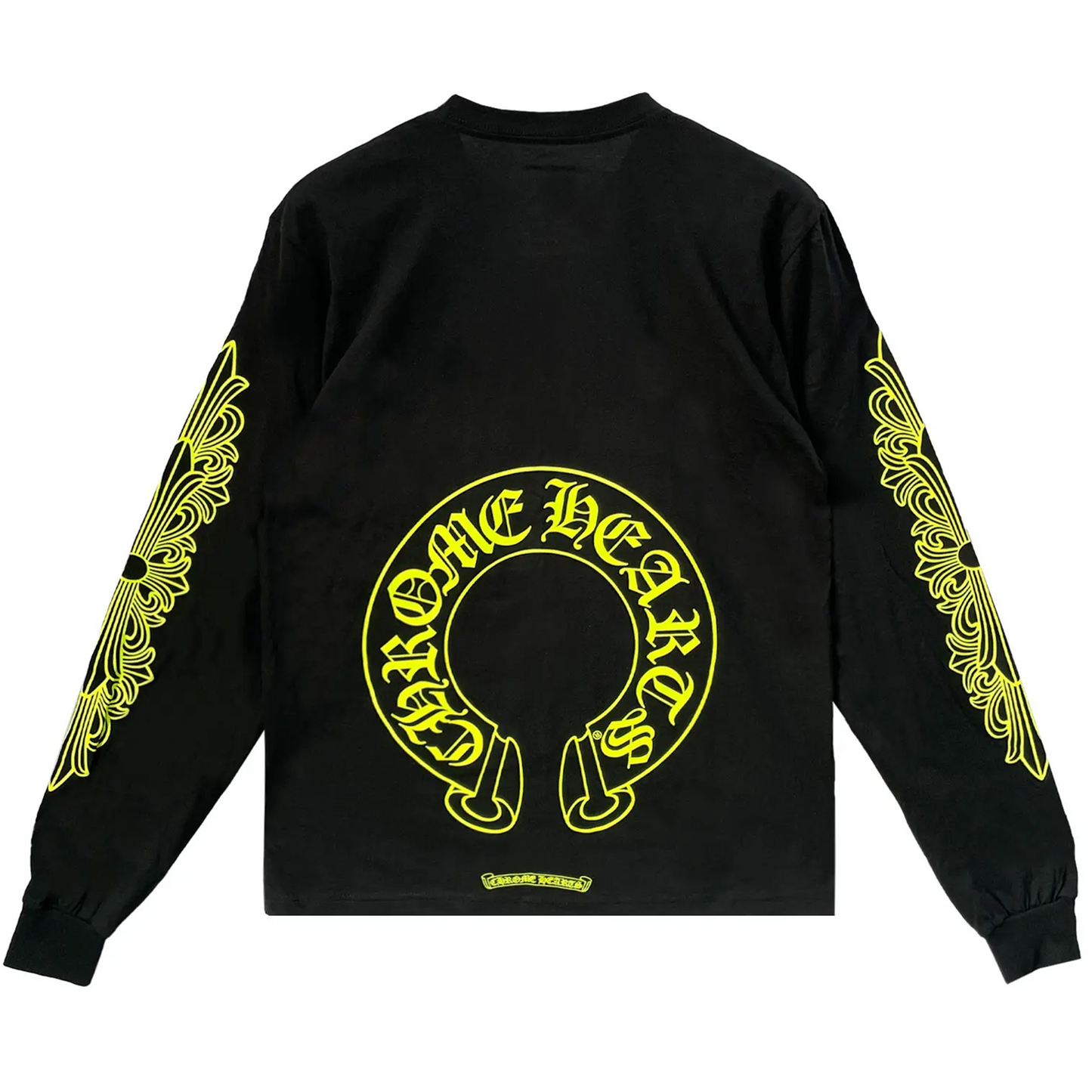 Chrome Hearts Neon Horseshoe Floral Black Longsleeve Tee Black [USED] - M (Used)