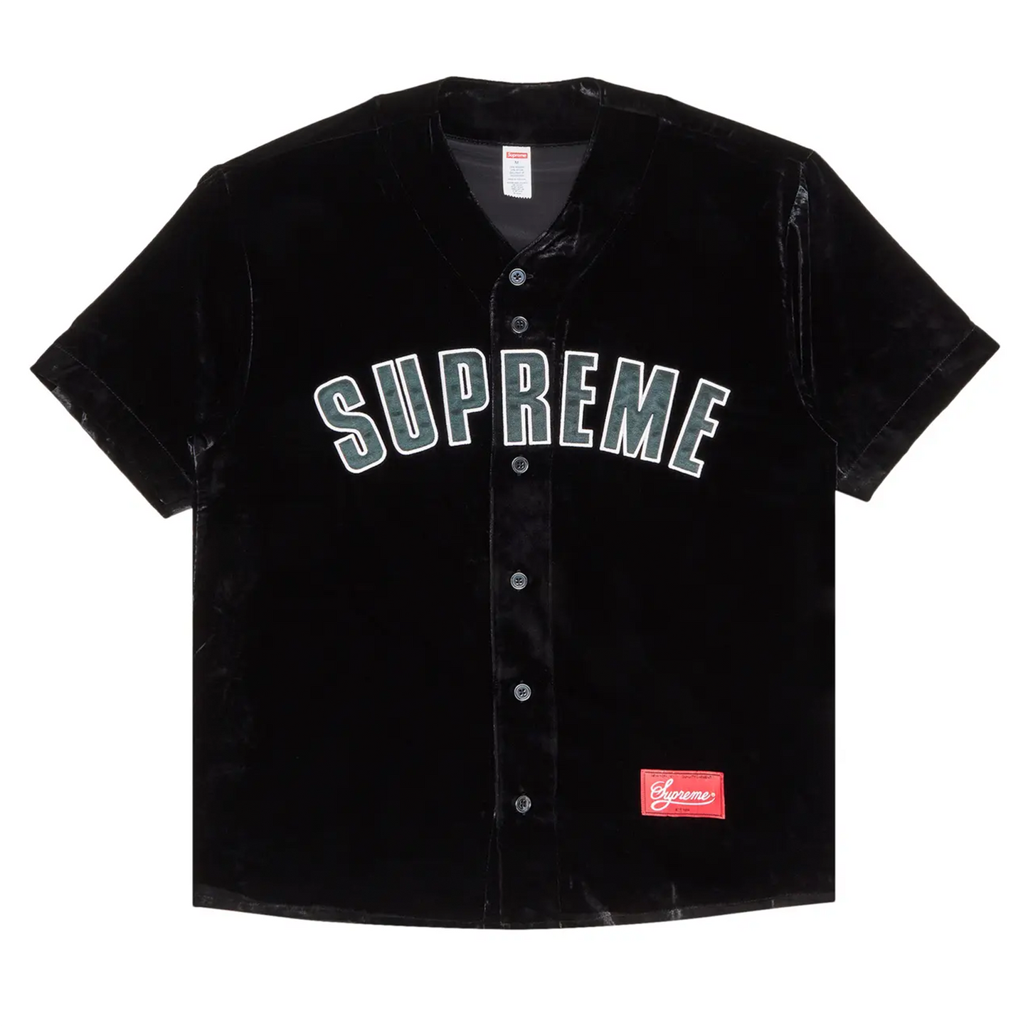 Supreme Velvet Baseball Jersey 'Black'