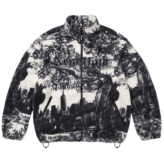Supreme New York Fleece Jacket (FW25) White