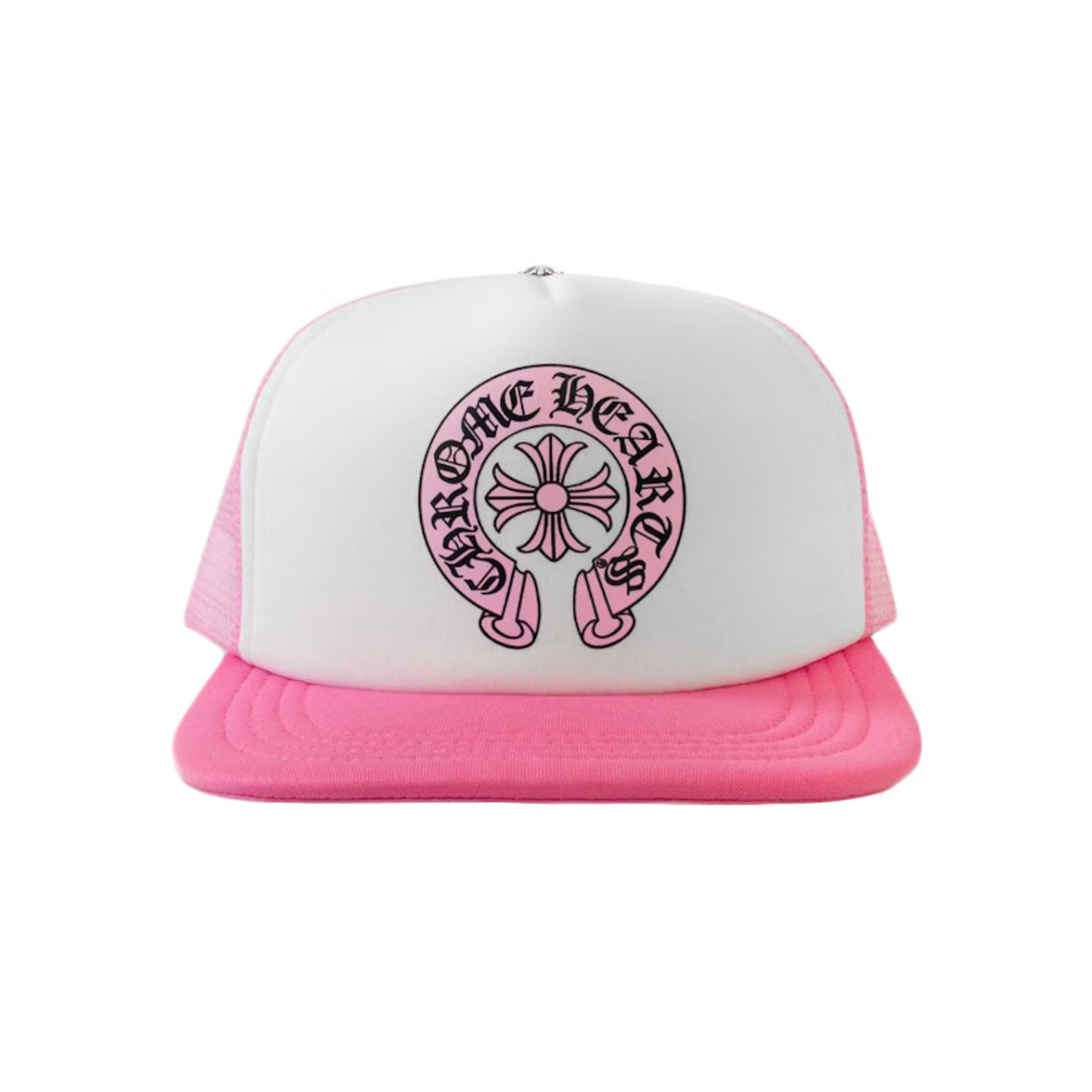 Chrome Hearts Matty Boy Sex Records Horse Shoe Trucker Hat Pink/White