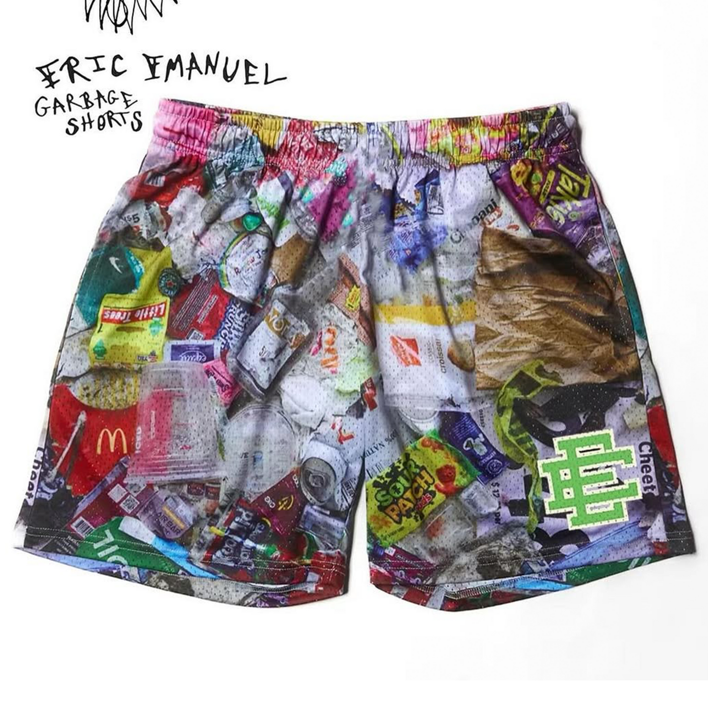 Eric Emanuel x AssPizza Garbage Mesh Shorts
