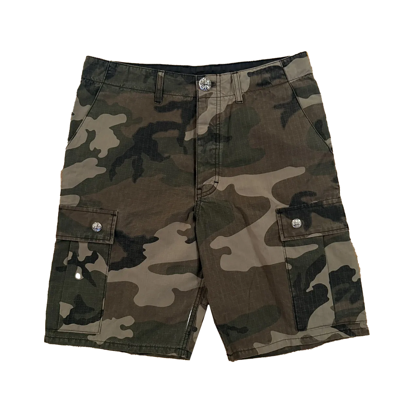 Chrome Hearts Devil Dog Camo Cargo Patch Shorts