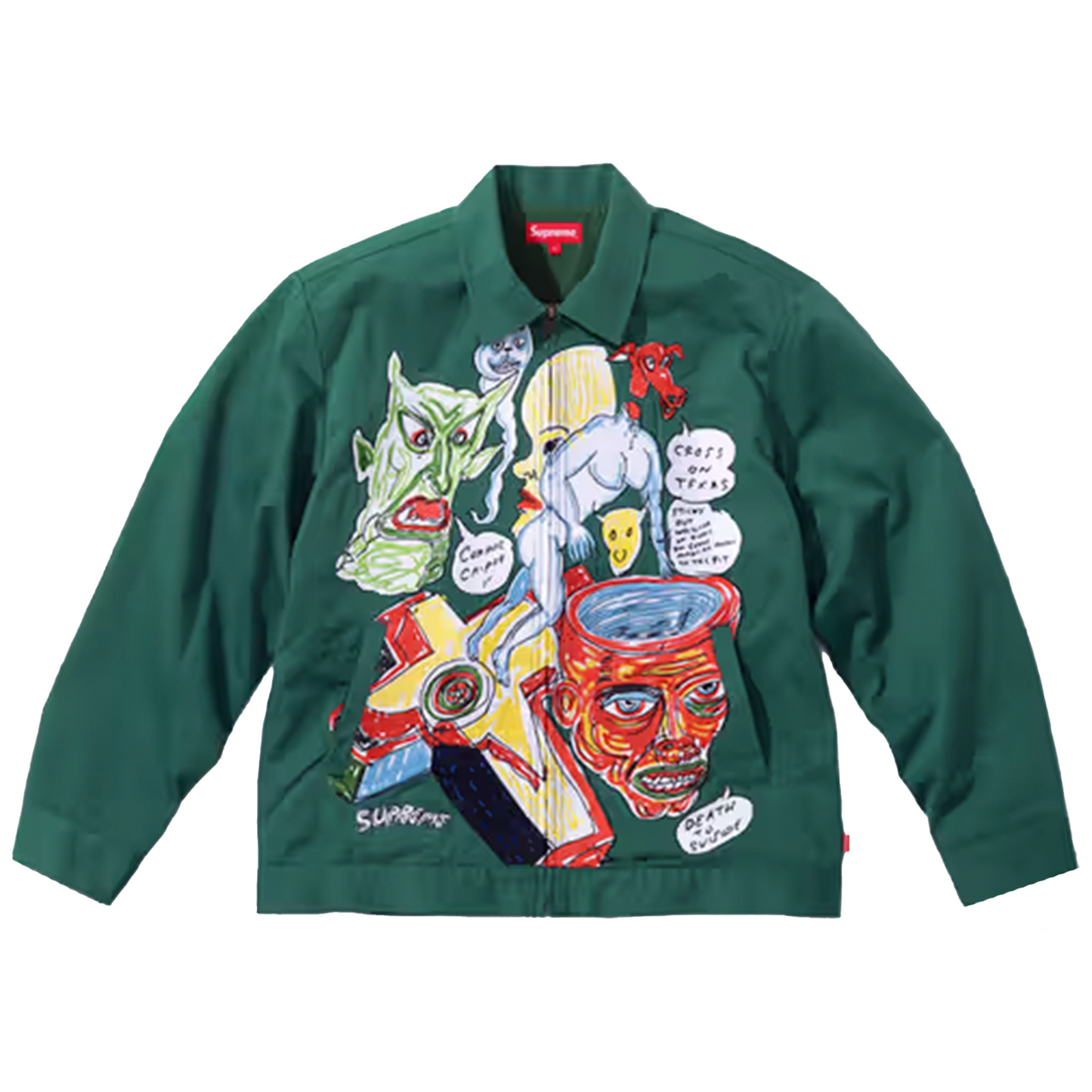 Supreme Daniel Johnston Embroidered Work Jacket Work Green