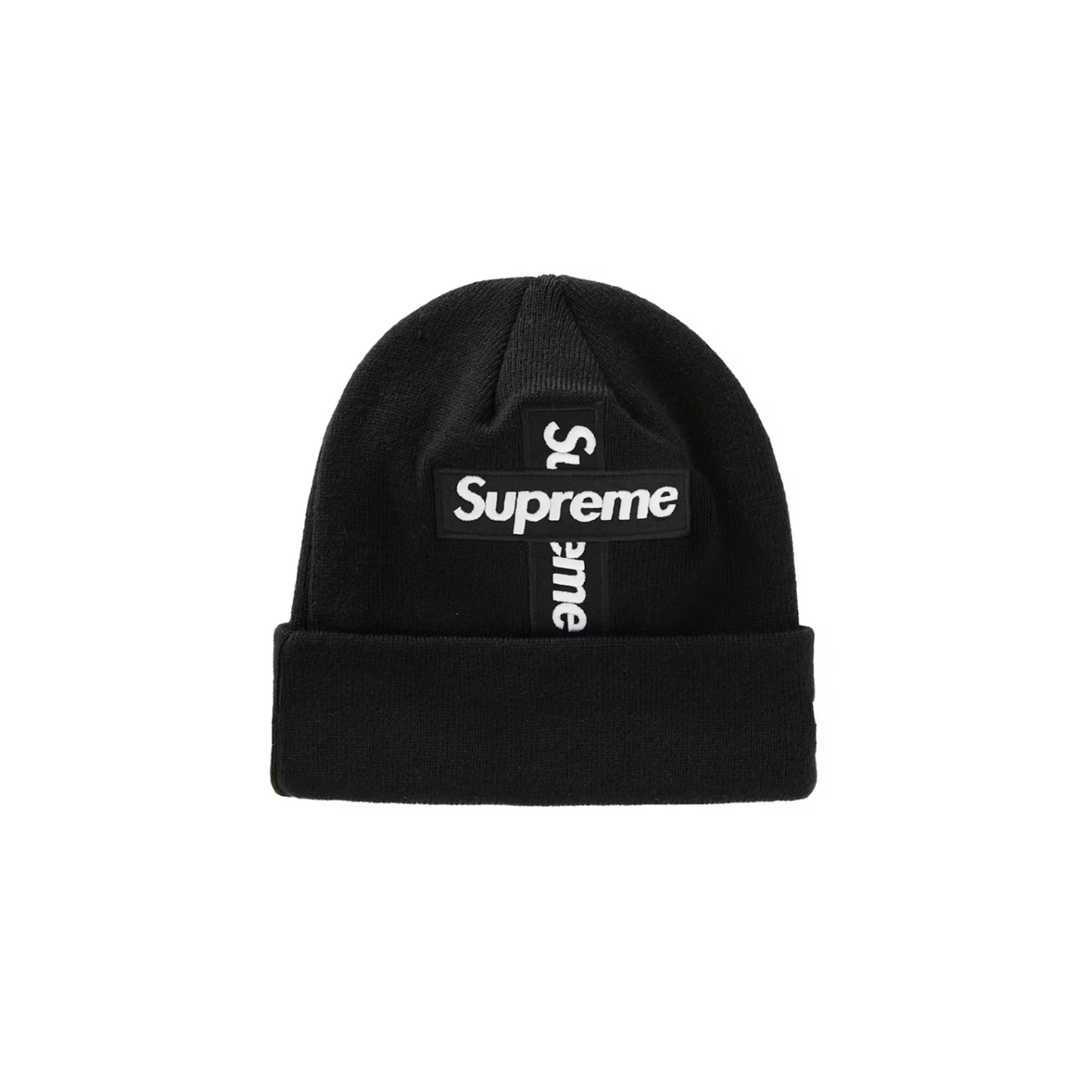 Supreme New Era Cross Box Logo Beanie Black [USED]