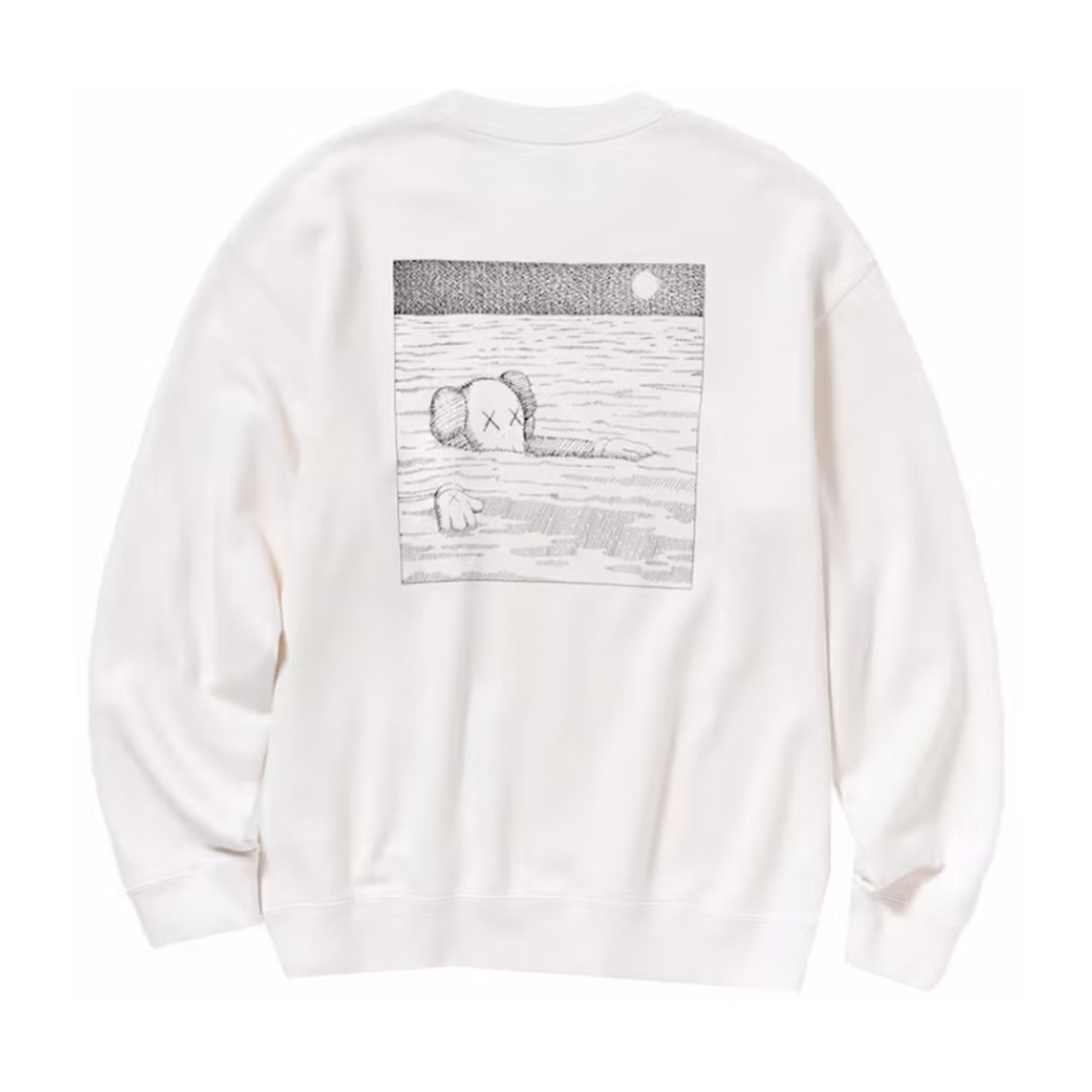 KAWS x Uniqlo Longsleeve Sweatshirt (US Sizing) Off White [USED] - XL (Used)