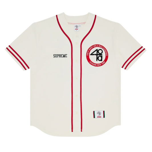 Supreme 40 Acres Twill Baseball Jersey White [USED] - S (Used)