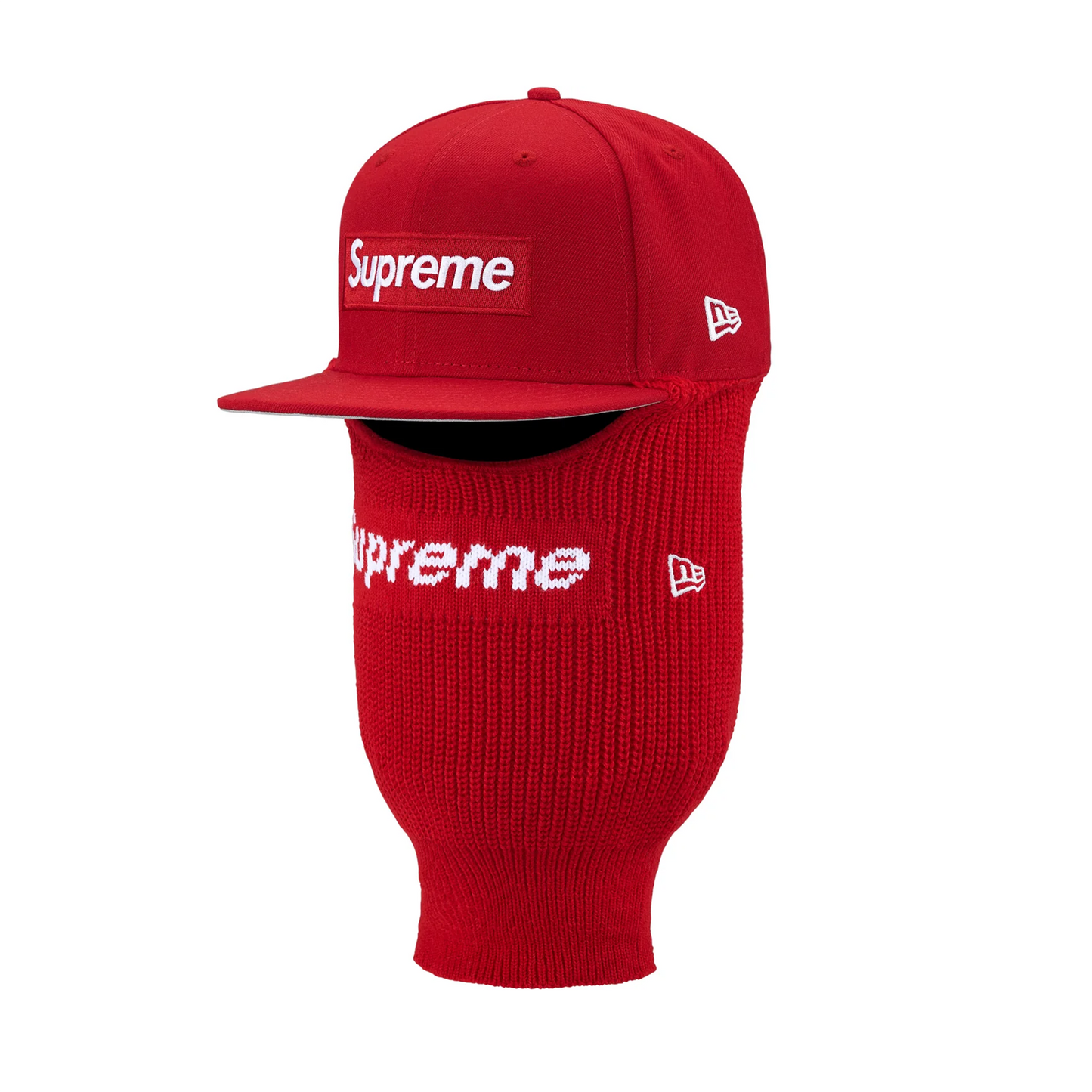 Supreme New Era Box Logo 59Fifty Balaclava Cap Red