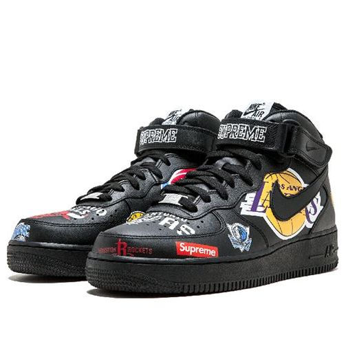 AQ8017 001 Nike Air Force 1 Mid Supreme NBA Black