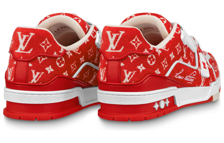 1ABFSU Louis Vuitton Trainer Red Monogram Textile [NO BOX]