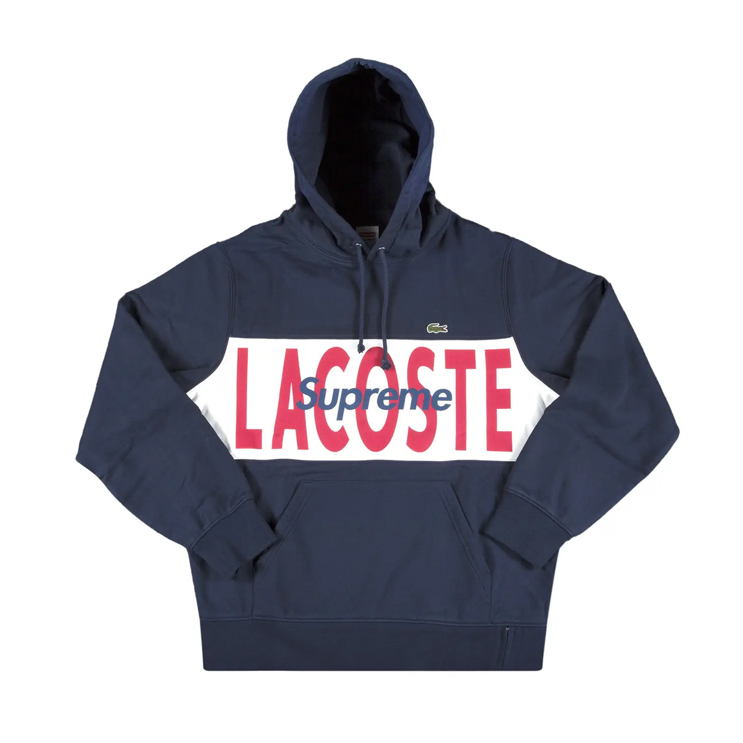 Supreme LACOSTE Logo Panel Hooded Sweatshirt [USED] - M (Used)