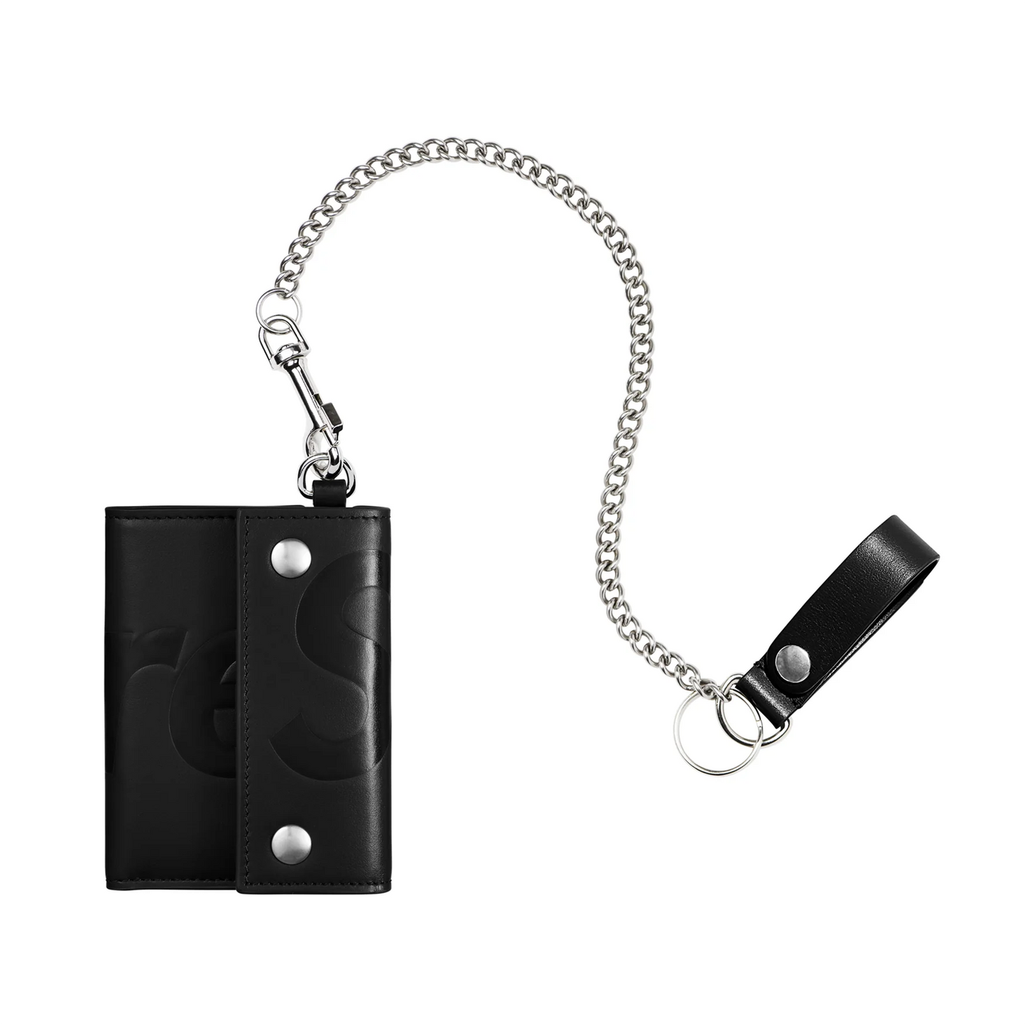 Supreme Leather Chain Wallet Black